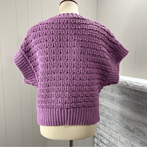 Varley Fillmore Twisted Knit Crewneck Relaxed Fit  Smokey Grape Sweater S NWT - Picture 4 of 6